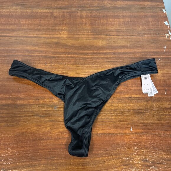 Victoria's Secret High Leg Thong Black Size Medium - Picture 1 of 2